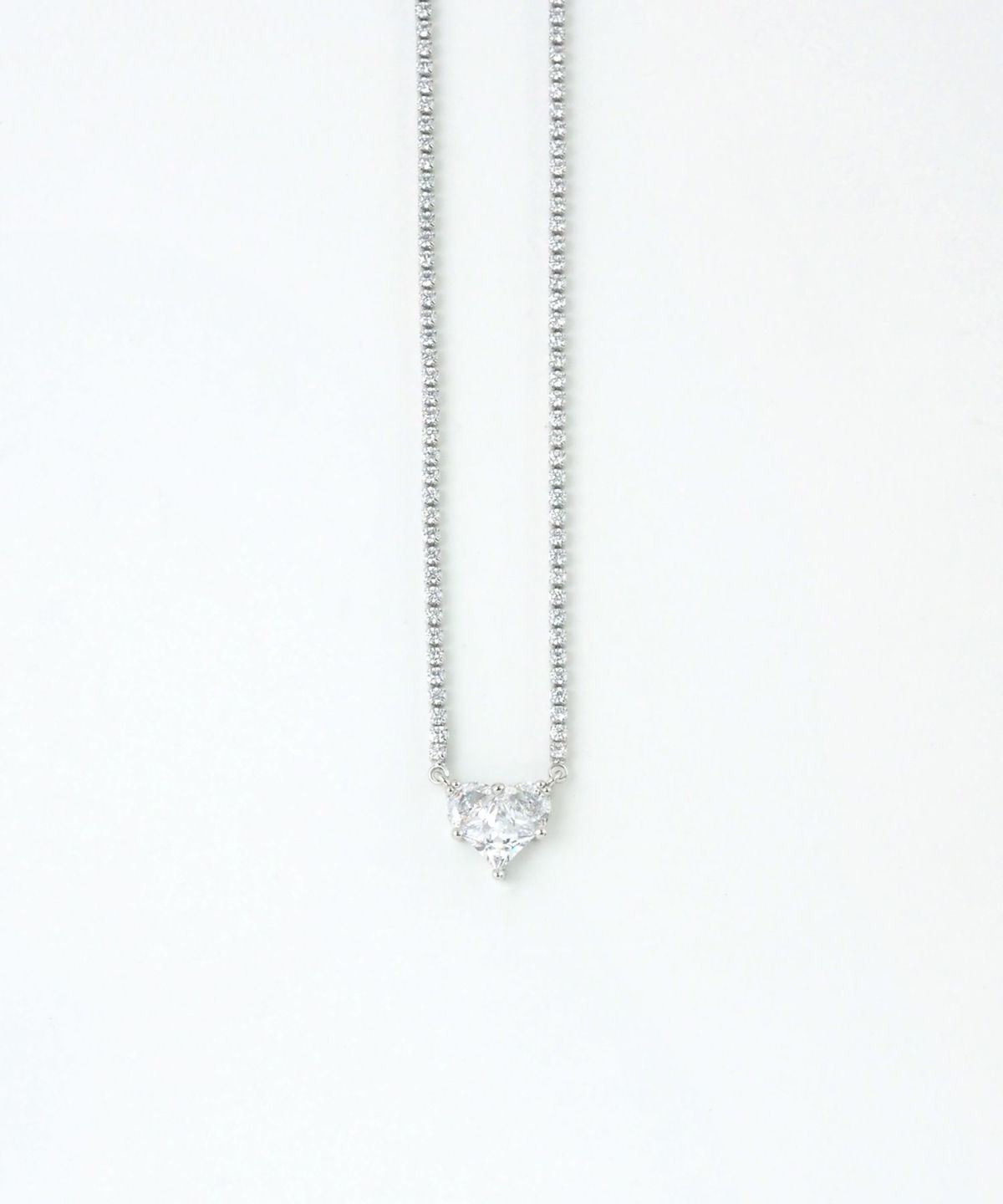 キュービックハートシャイニーネックレス【Dahlia】