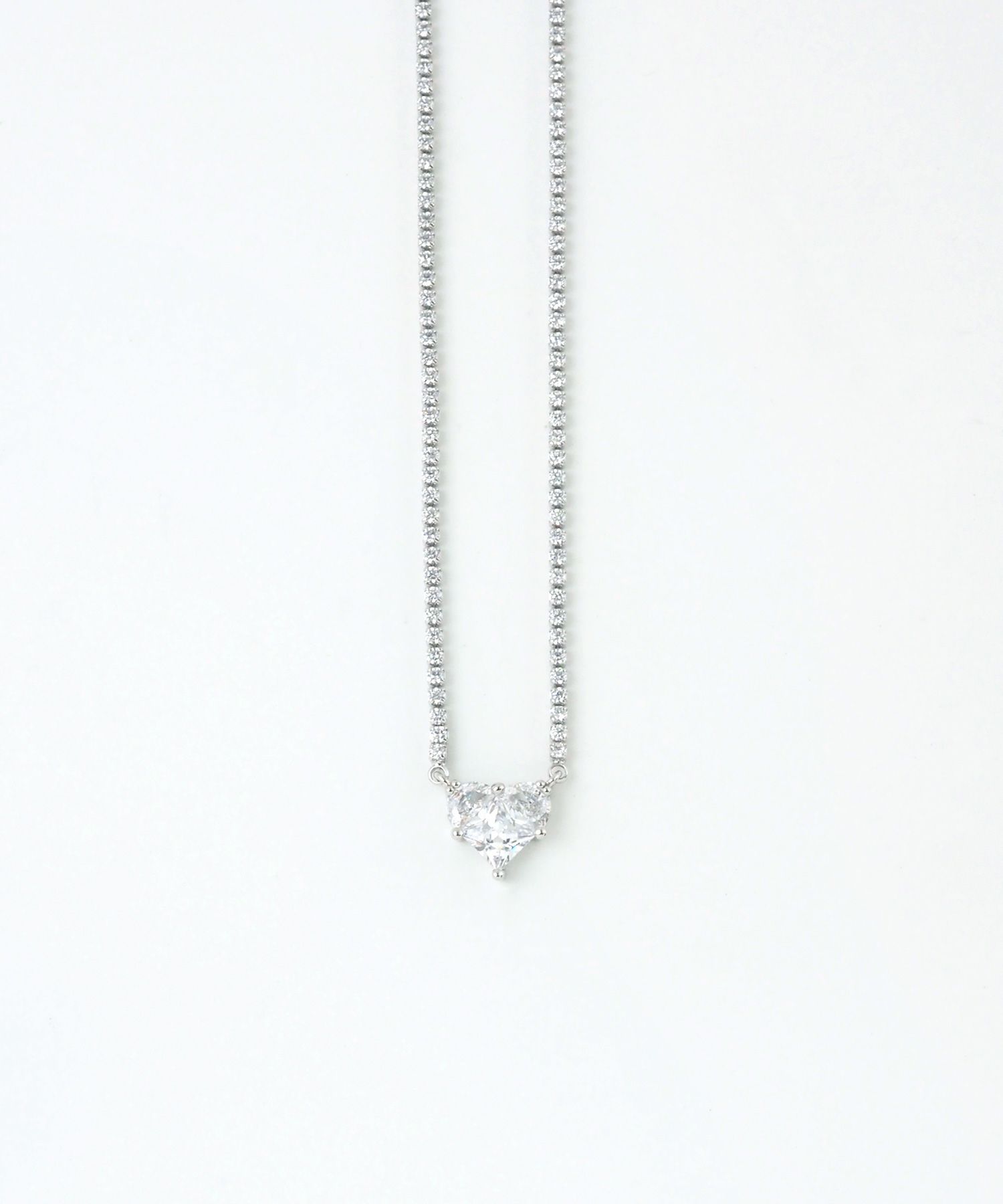 キュービックハートシャイニーネックレス【Dahlia】