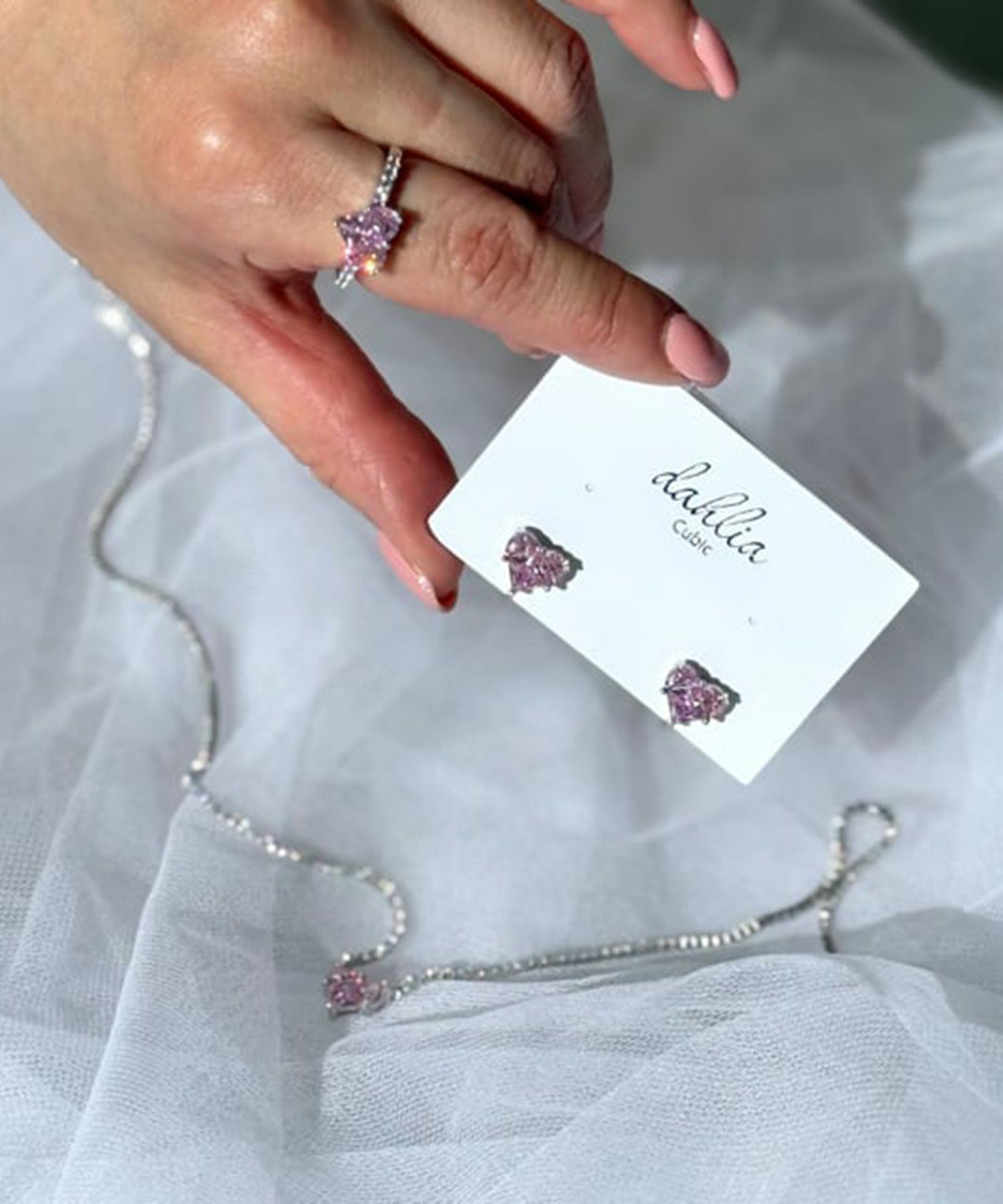 キュービックハートシャイニーリング【Dahlia】