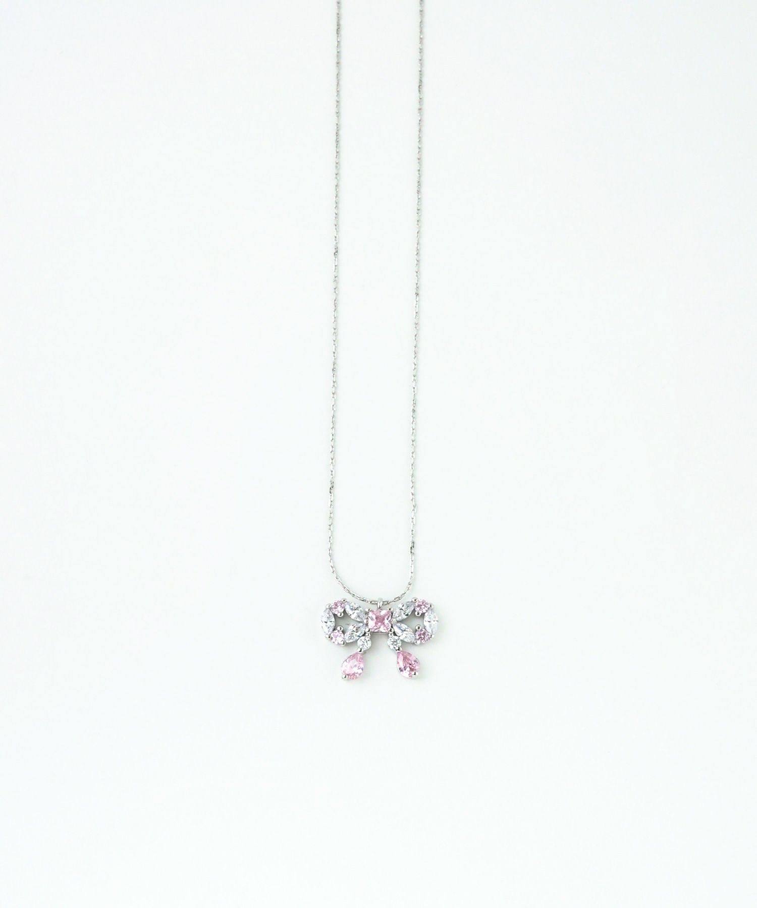 キュービックリボンシャイニーネックレス【Dahlia】