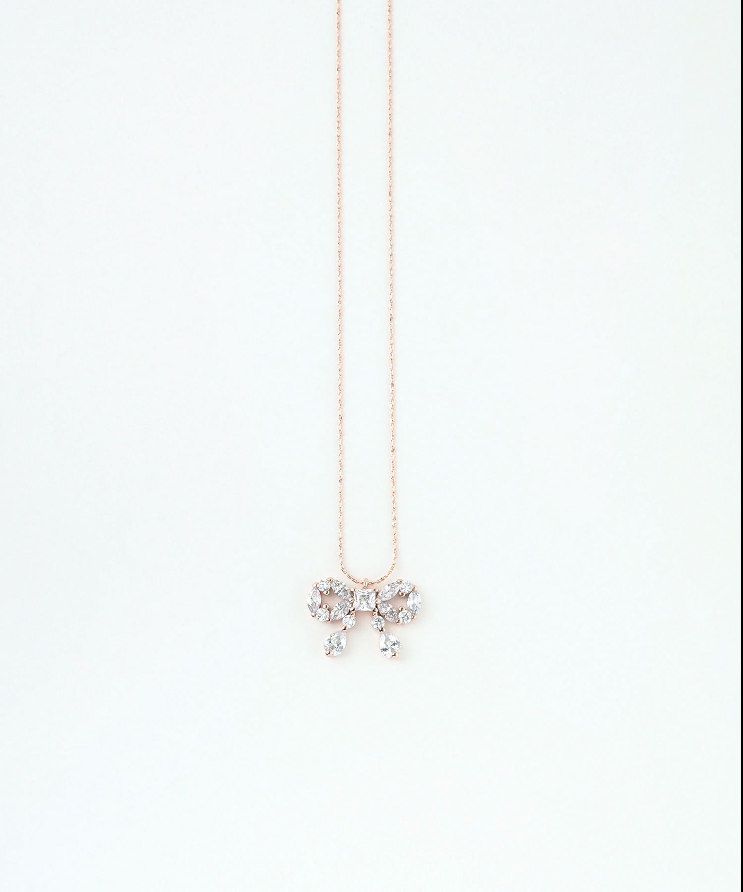 キュービックリボンシャイニーネックレス【Dahlia】