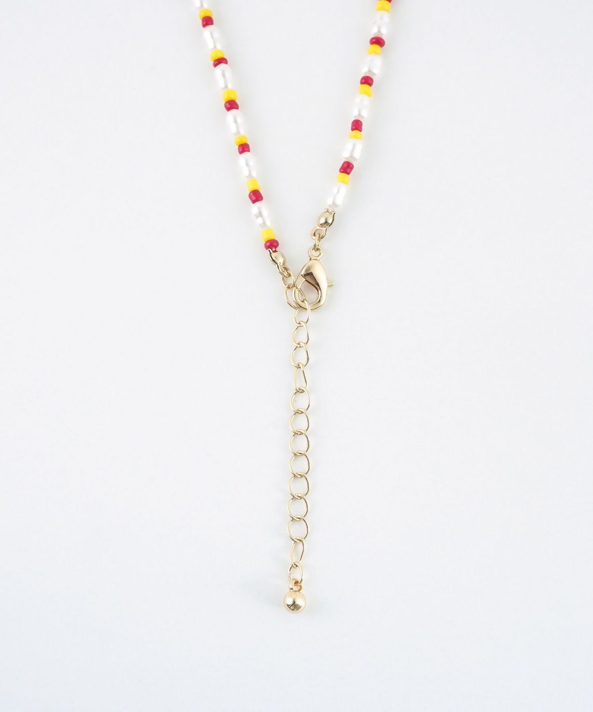 淡水パールクロスハートビーズネックレス