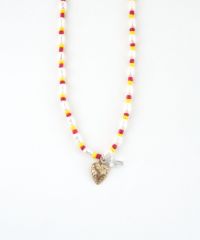 淡水パールクロスハートビーズネックレス