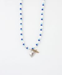 淡水パールクロスハートビーズネックレス