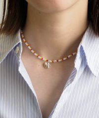 淡水パールクロスハートビーズネックレス | 【公式】MUK ONLINE SHOP