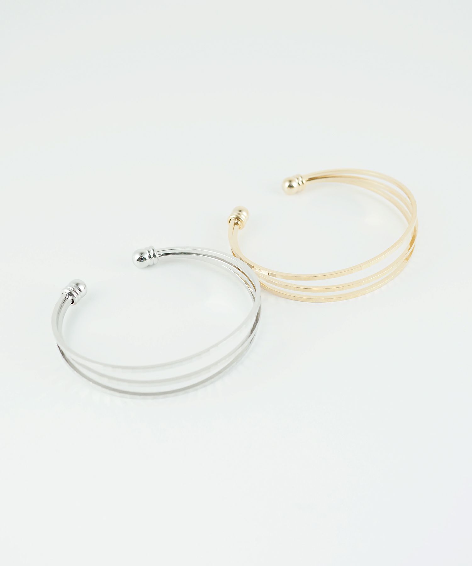 スリムライン3連メタルバングル