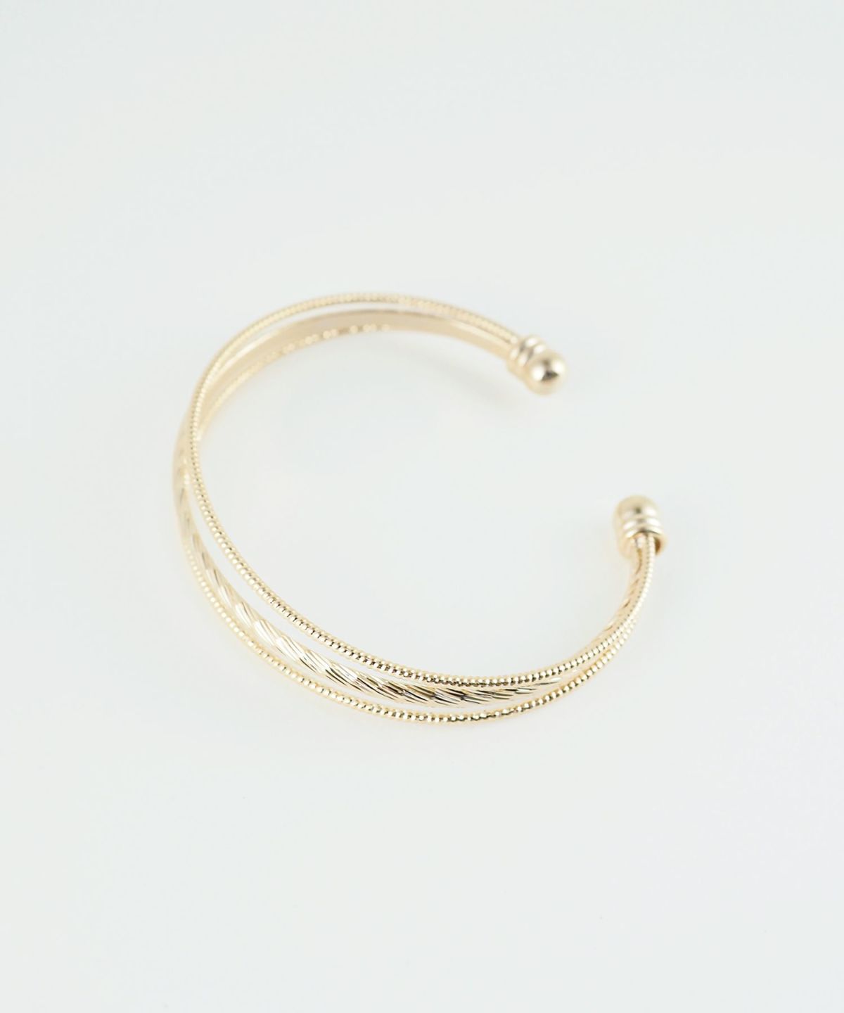 レイヤード3連メタルバングル