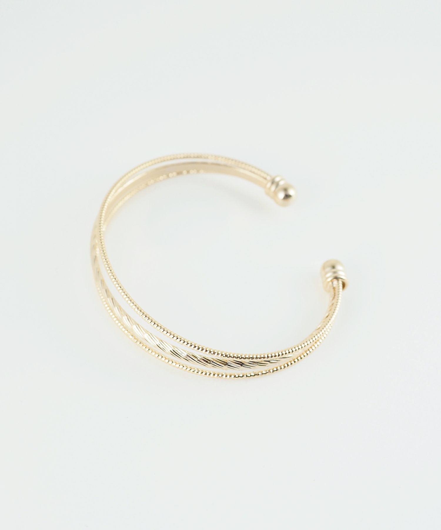 レイヤード3連メタルバングル