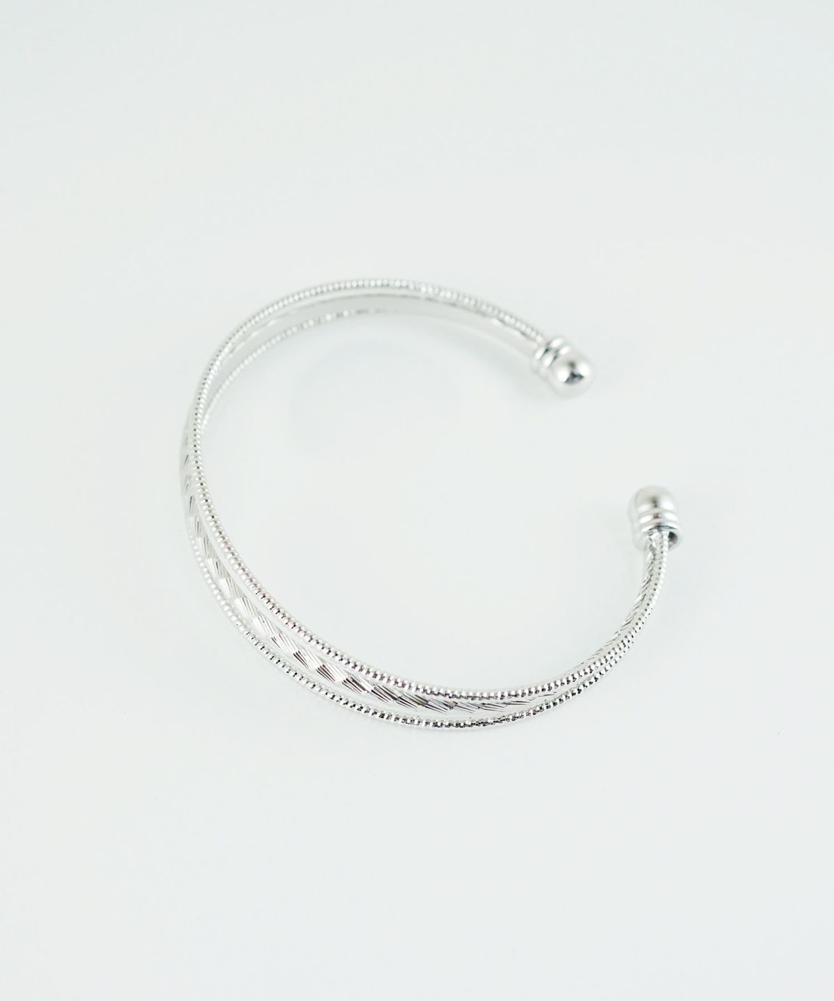 レイヤード3連メタルバングル