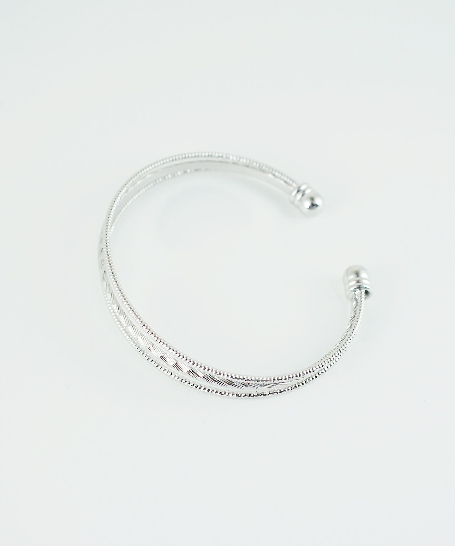 レイヤード3連メタルバングル