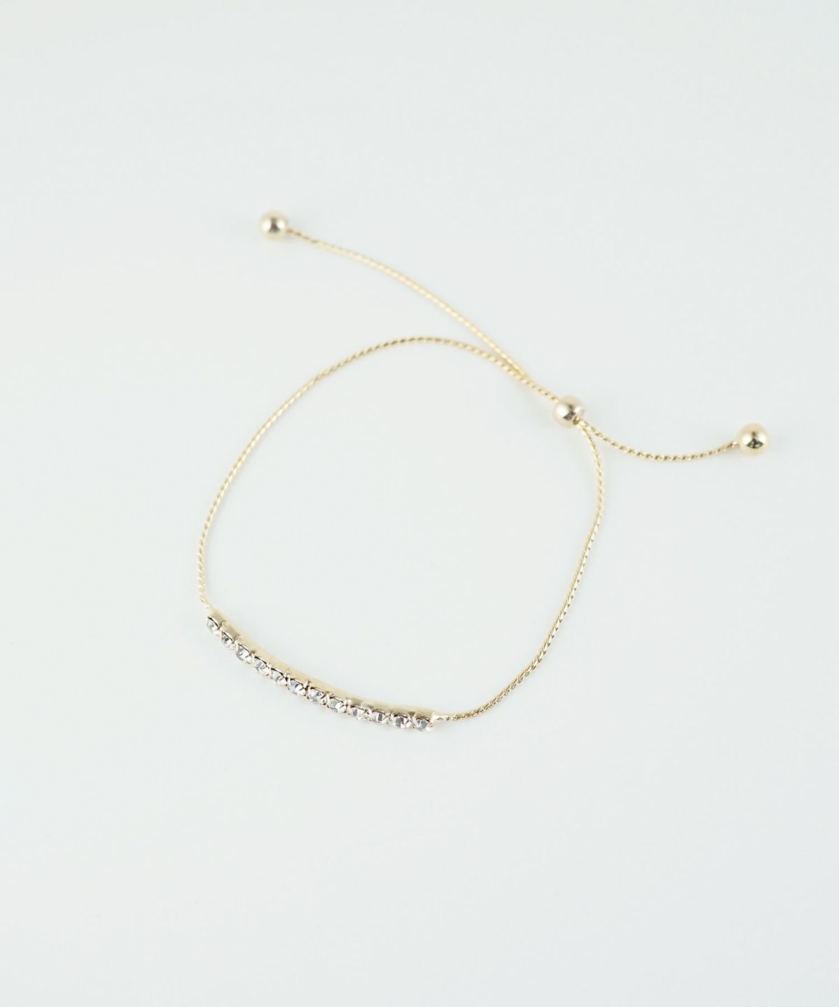 ゴールドチェーンブレスレット ストーン付き ラインストーンスライドチェーンブレスレット | 【公式】MUK