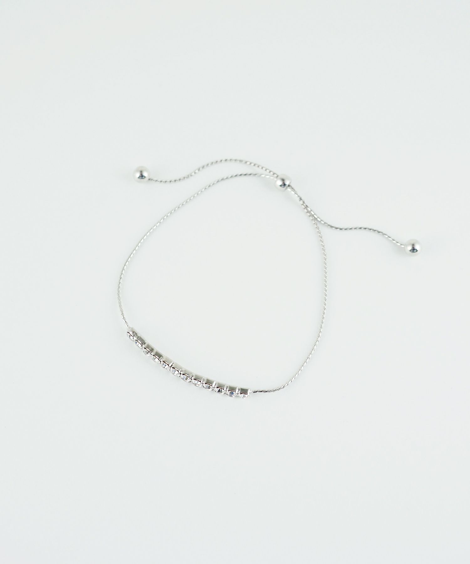 ラインストーンスライドチェーンブレスレット