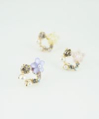 サークルフラワーチタンポストピアス