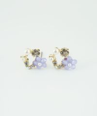 サークルフラワーチタンポストピアス