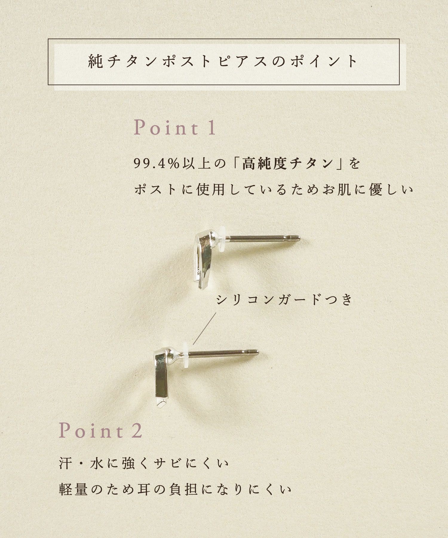 【web限定】ホースシューピュアチタンポストピアス