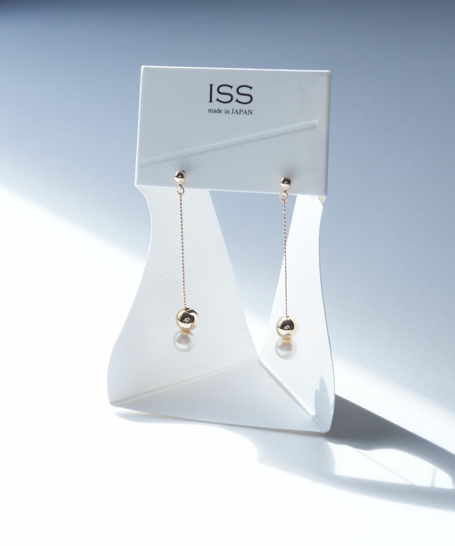 ロングダルマパールピュアチタンポストピアス 【ISS】