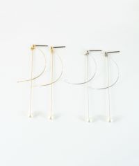 スパイラルパールピュアチタンポストピアス【ISS】