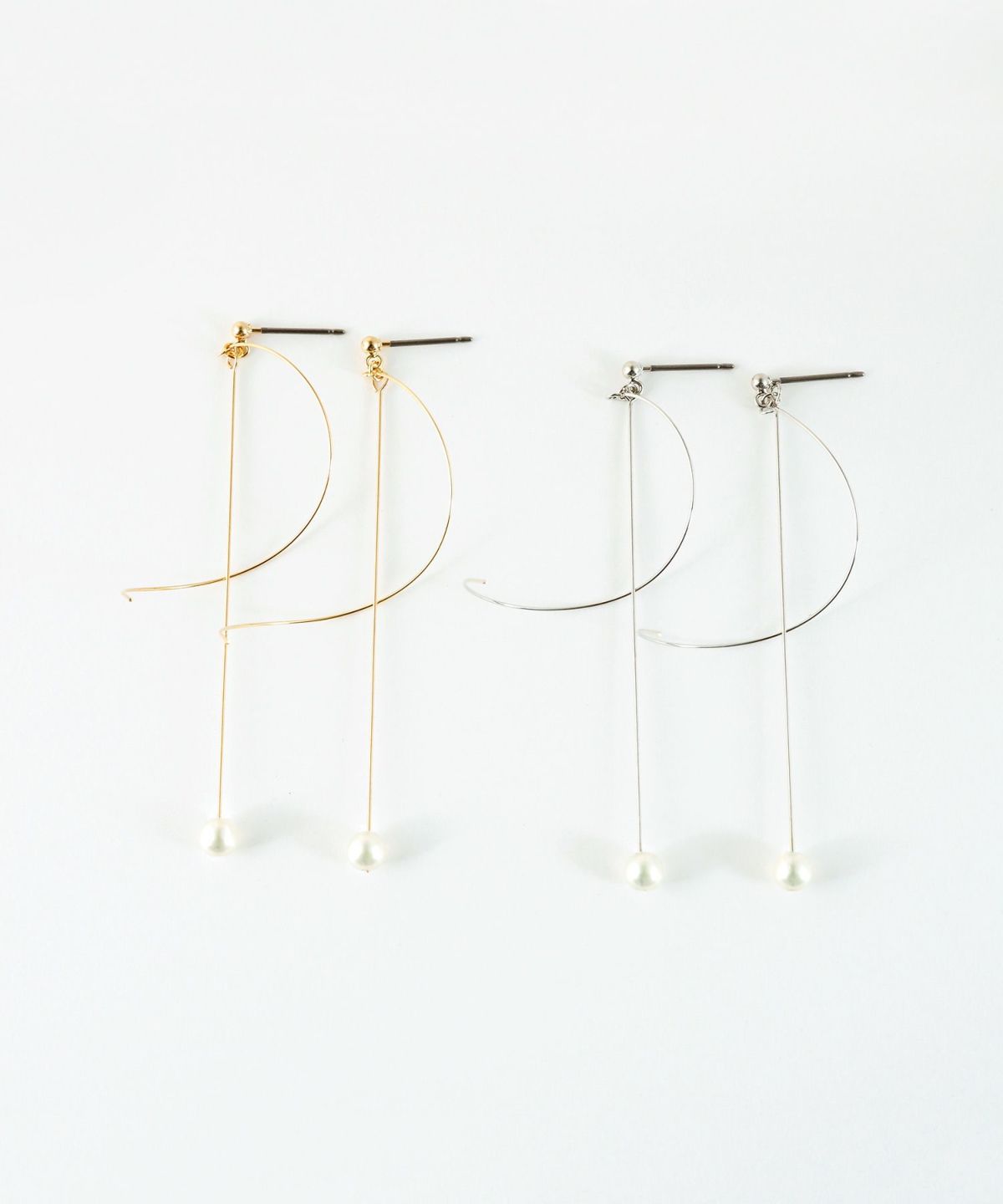 スパイラルパールピュアチタンポストピアス【ISS】