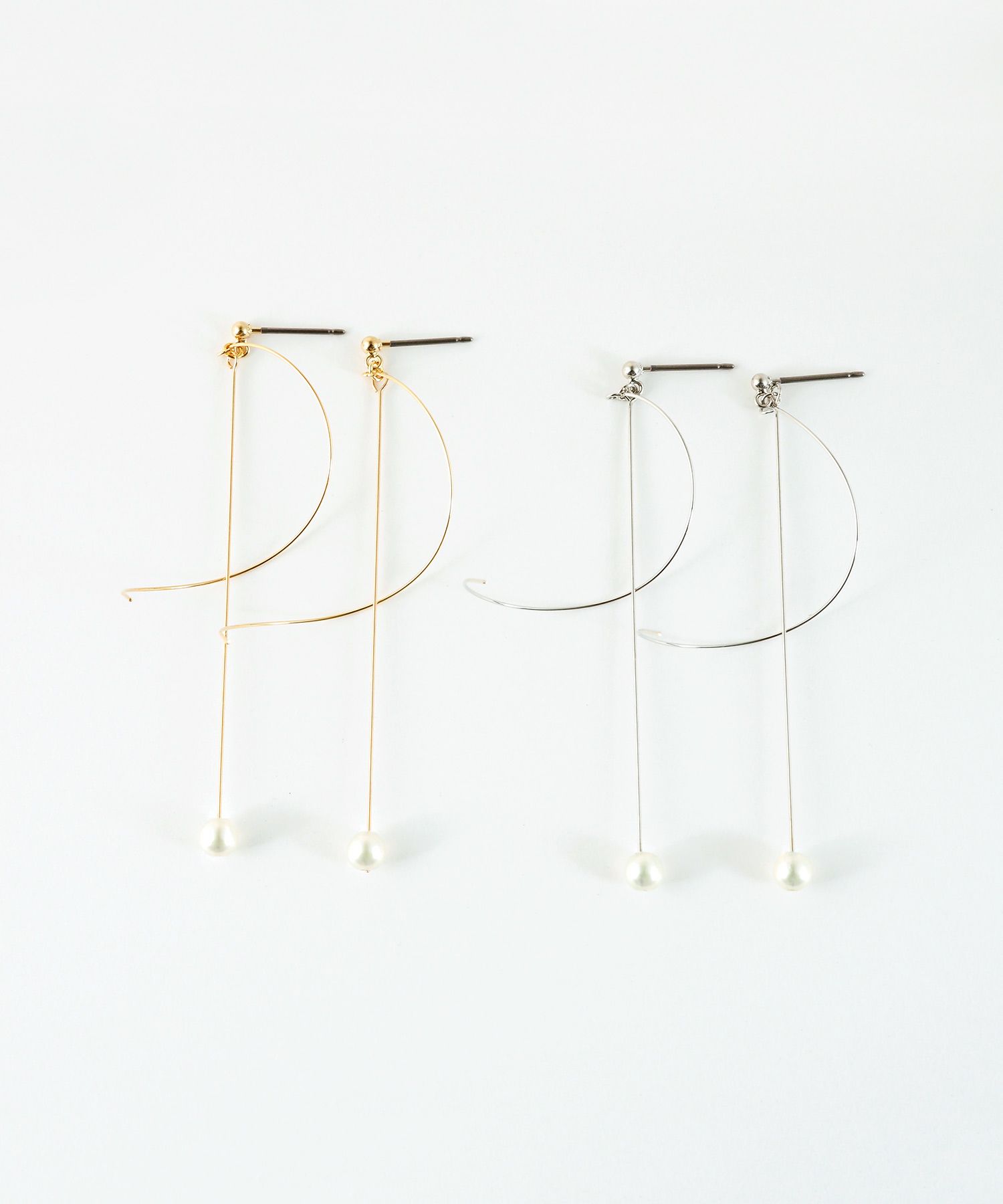 スパイラルパールピュアチタンポストピアス【ISS】