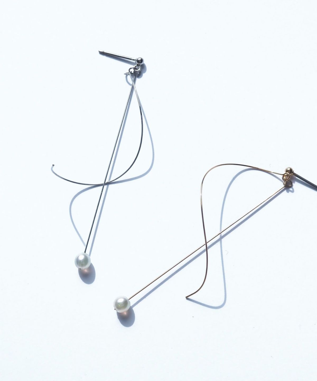 スパイラルパールピュアチタンポストピアス【ISS】