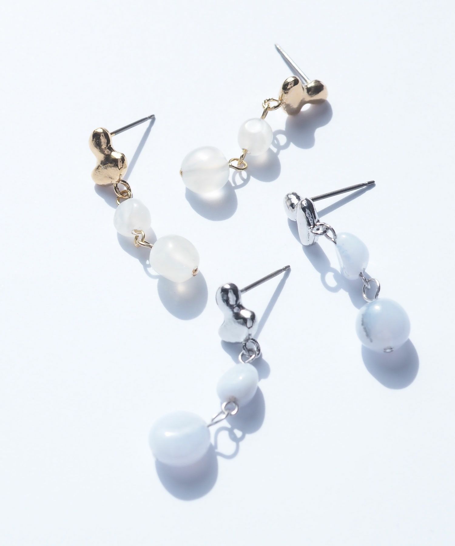 バロックストーンピュアチタンポストピアス 【ISS】