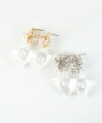 クリアドロップピュアチタンポストピアス 【ISS】