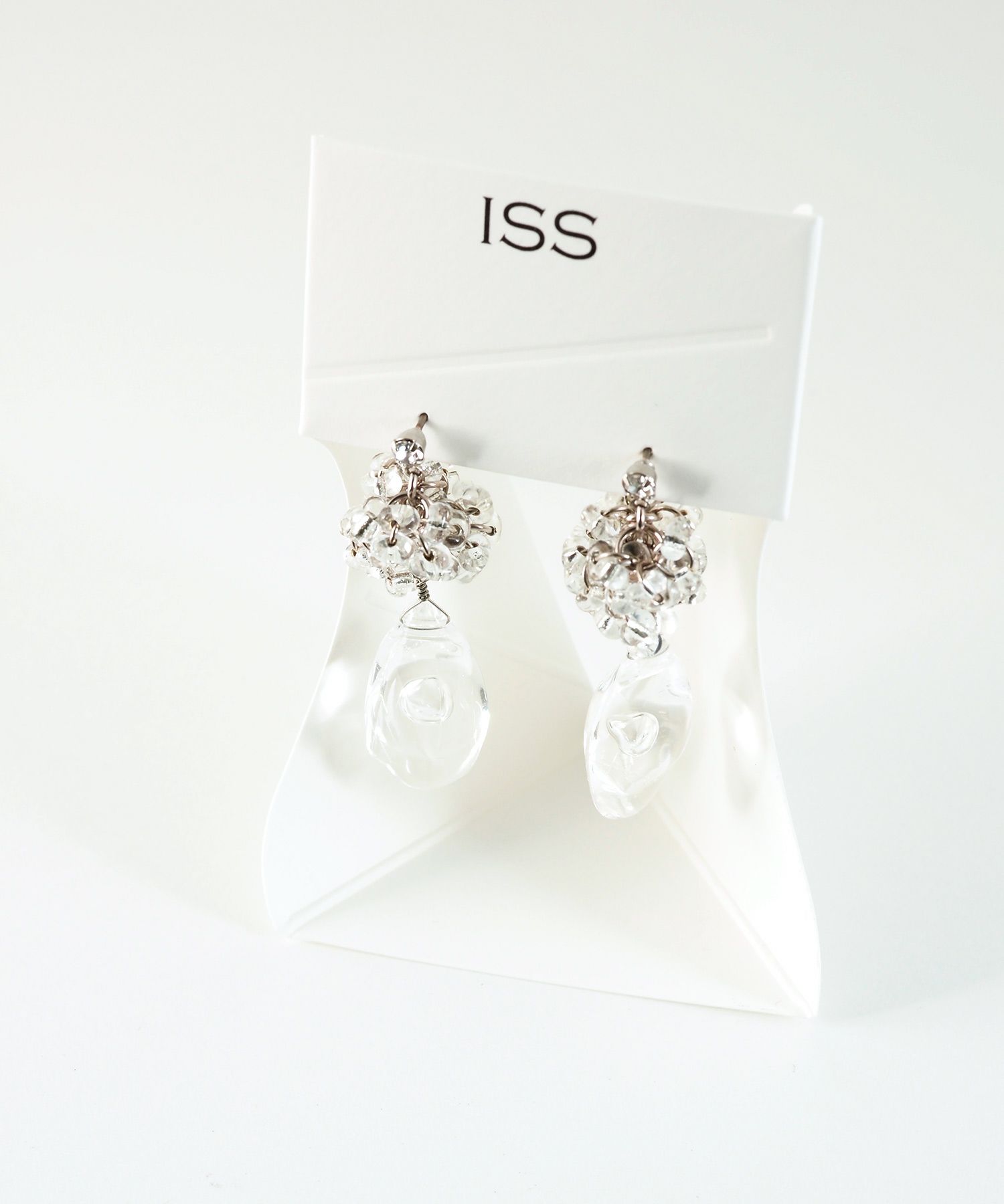 クリアドロップピュアチタンポストピアス 【ISS】