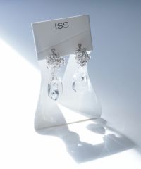 クリアドロップピュアチタンポストピアス 【ISS】