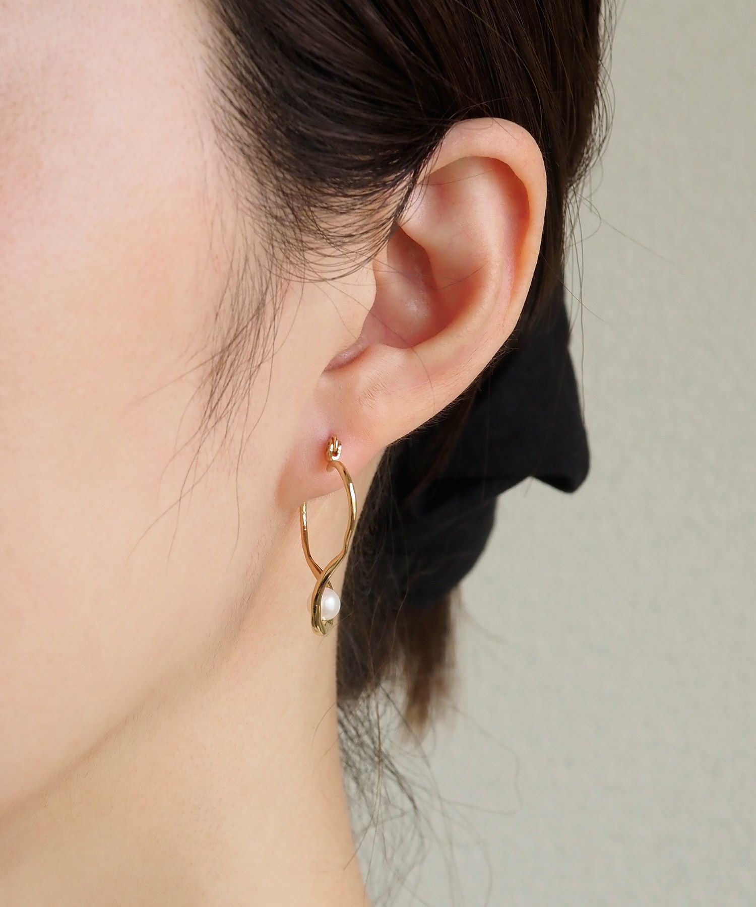 ハートパールピュアチタンポストピアス 【ISS】