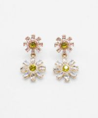 バイナリーフラワービジューチタンポストピアス