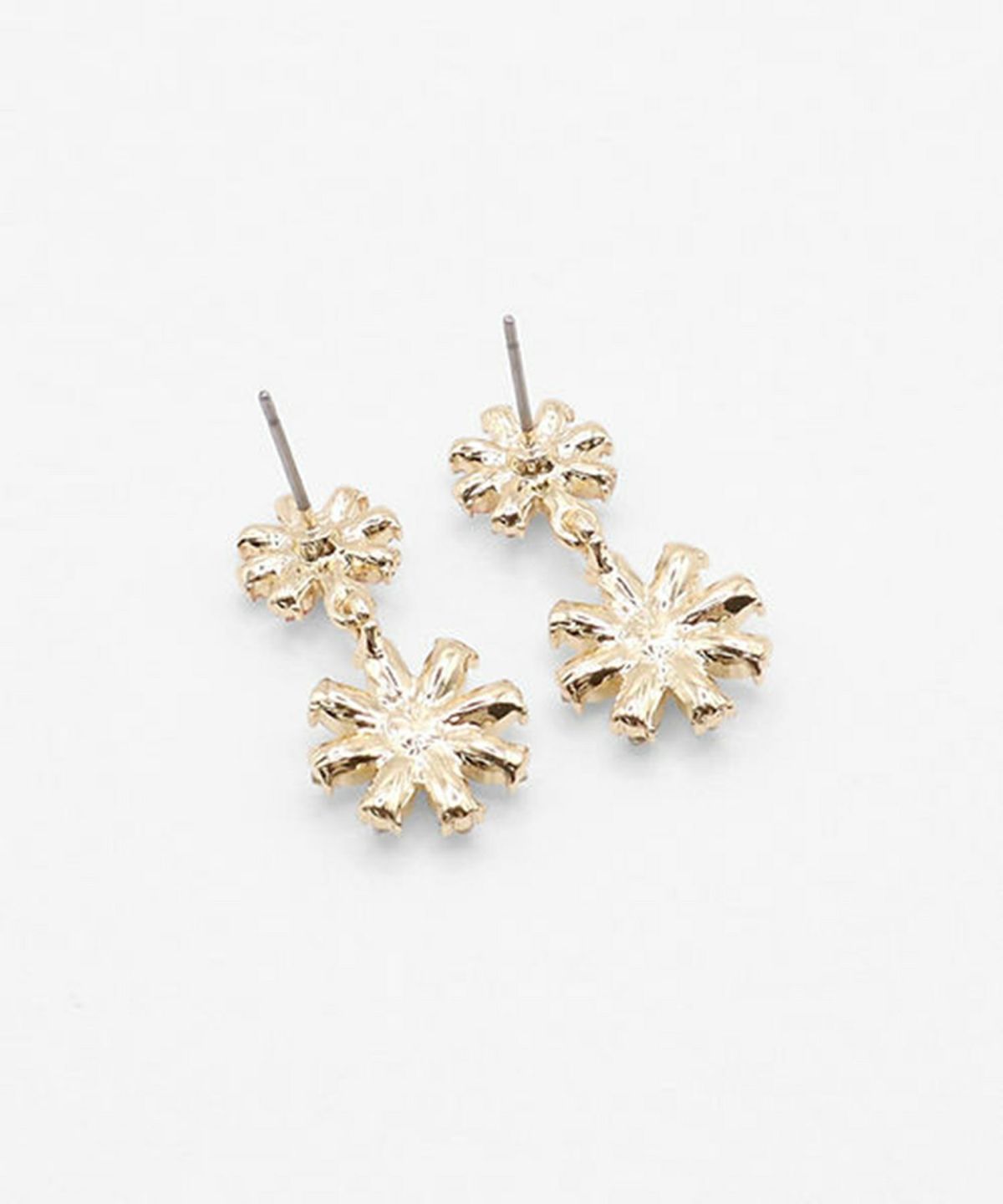 バイナリーフラワービジューチタンポストピアス