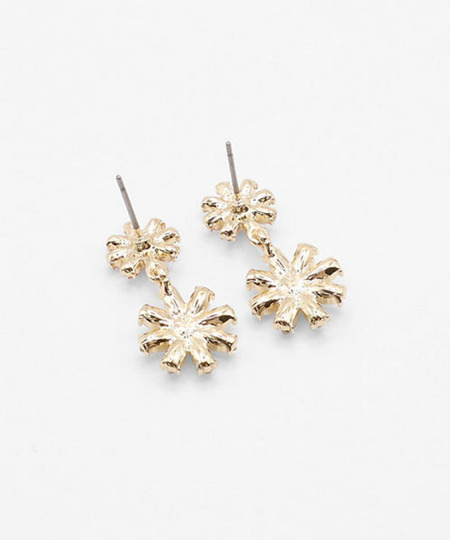 バイナリーフラワービジューチタンポストピアス