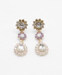 ターナリーフラワービジューチタンポストピアス