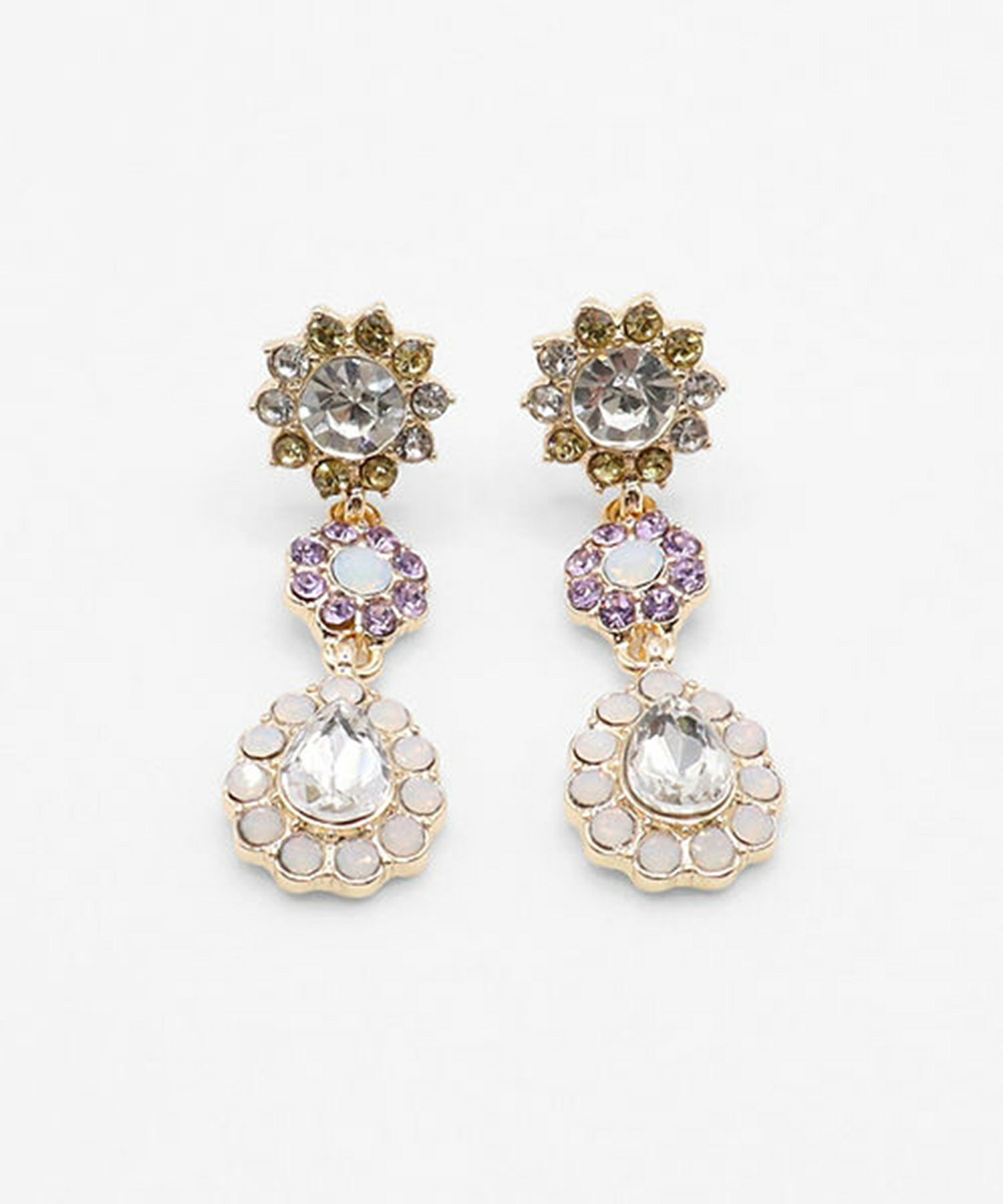 ターナリーフラワービジューチタンポストピアス