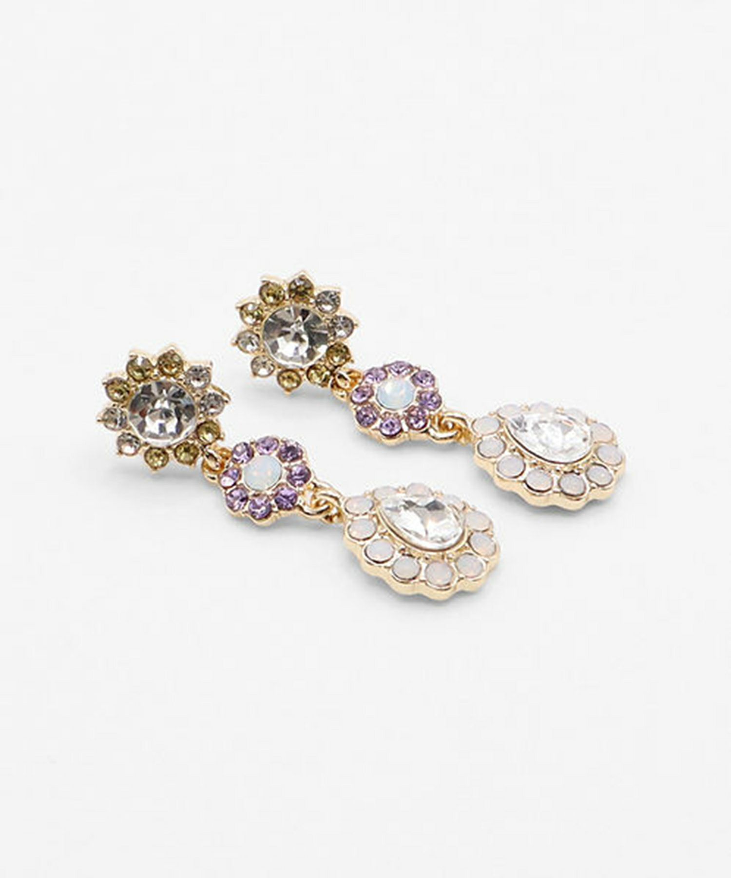 ターナリーフラワービジューチタンポストピアス