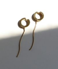 ナローチェーンワンタッチサージカルステンレスイヤリング