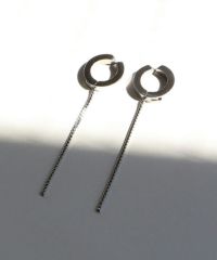 ナローチェーンワンタッチサージカルステンレスイヤリング