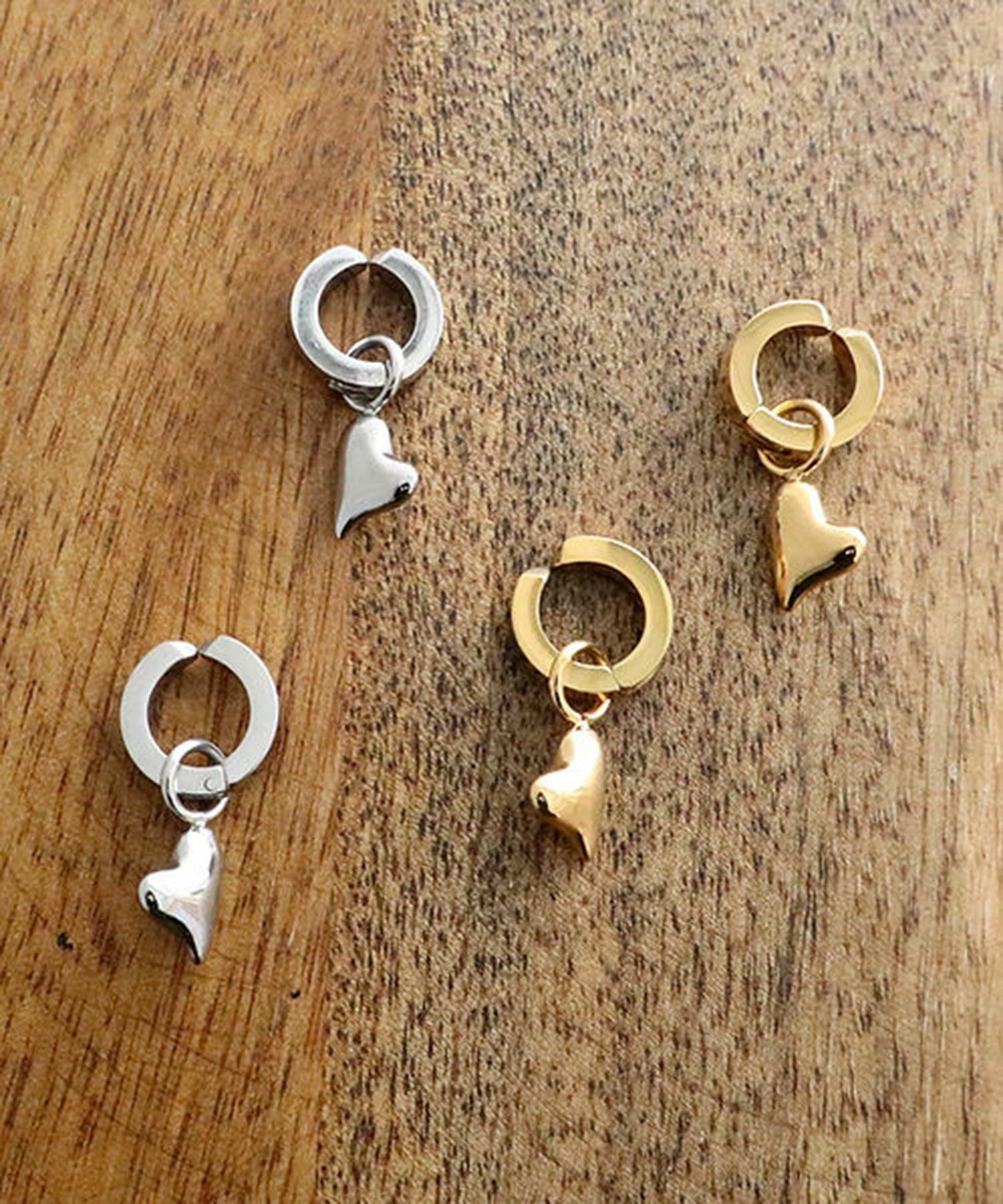 ハートワンタッチサージカルステンレスイヤリング