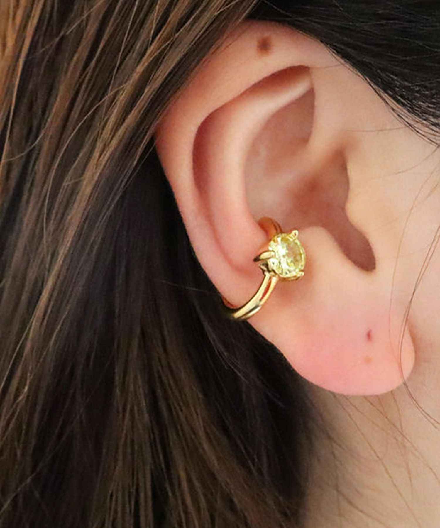 ラウンドキュービックサージカルステンレスイヤーカフ