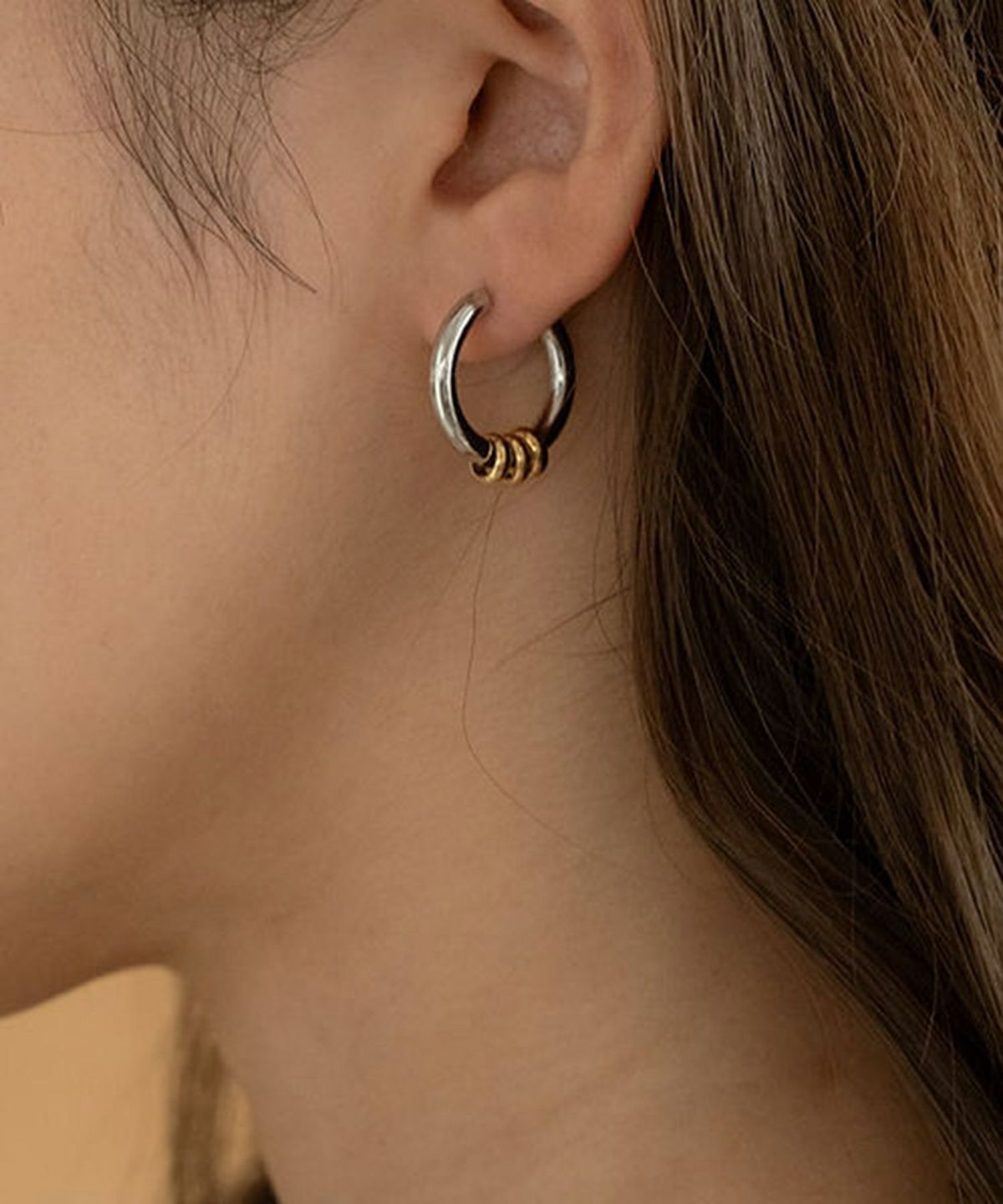 バイカラーフープサージカルステンレスピアス