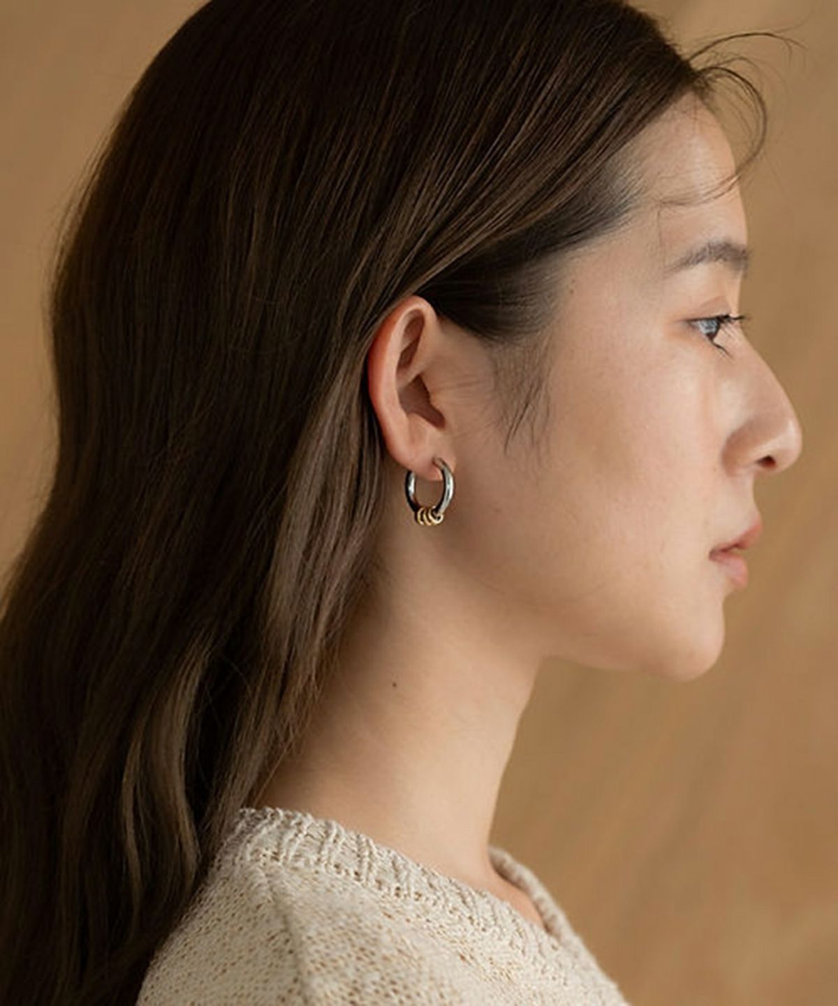 バイカラーフープサージカルステンレスピアス