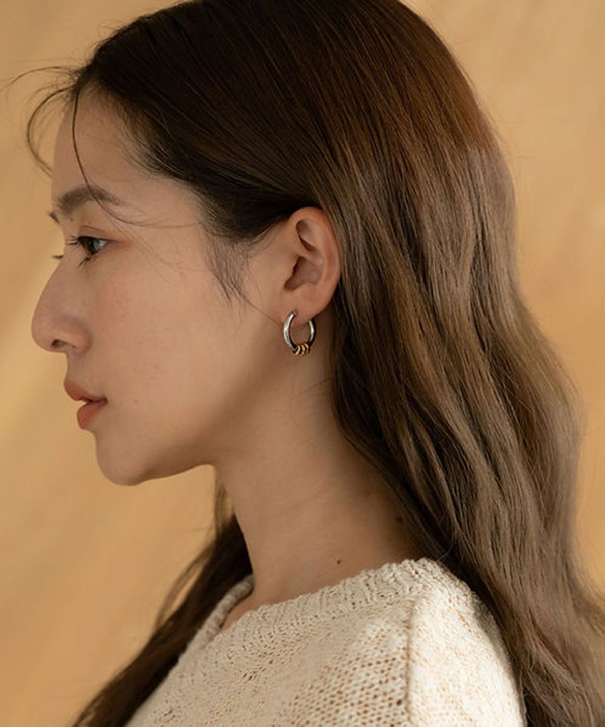 バイカラーフープサージカルステンレスピアス