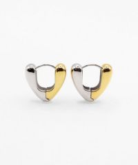 バイカラーハートフープサージカルステンレスピアス