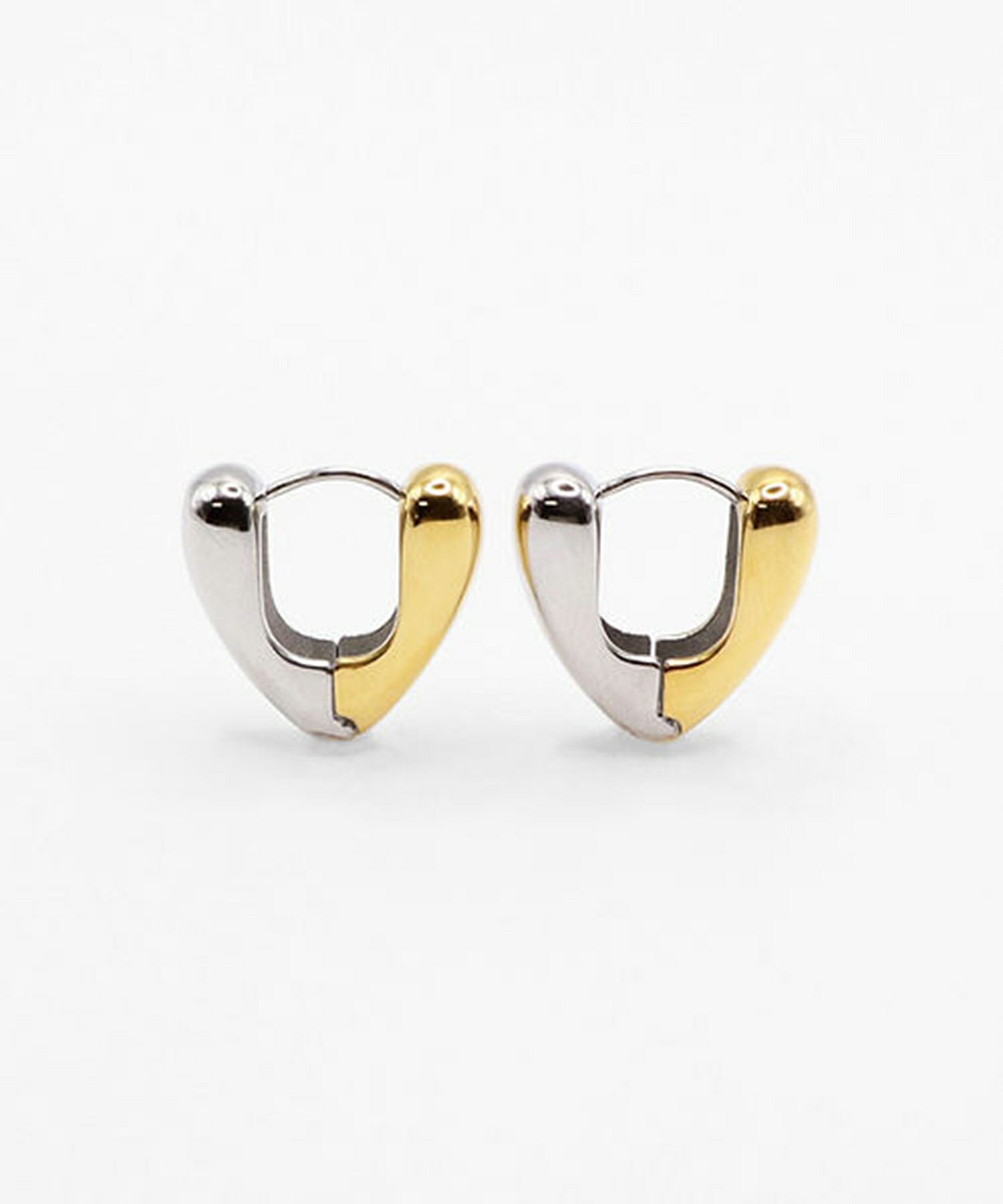 バイカラーハートフープサージカルステンレスピアス