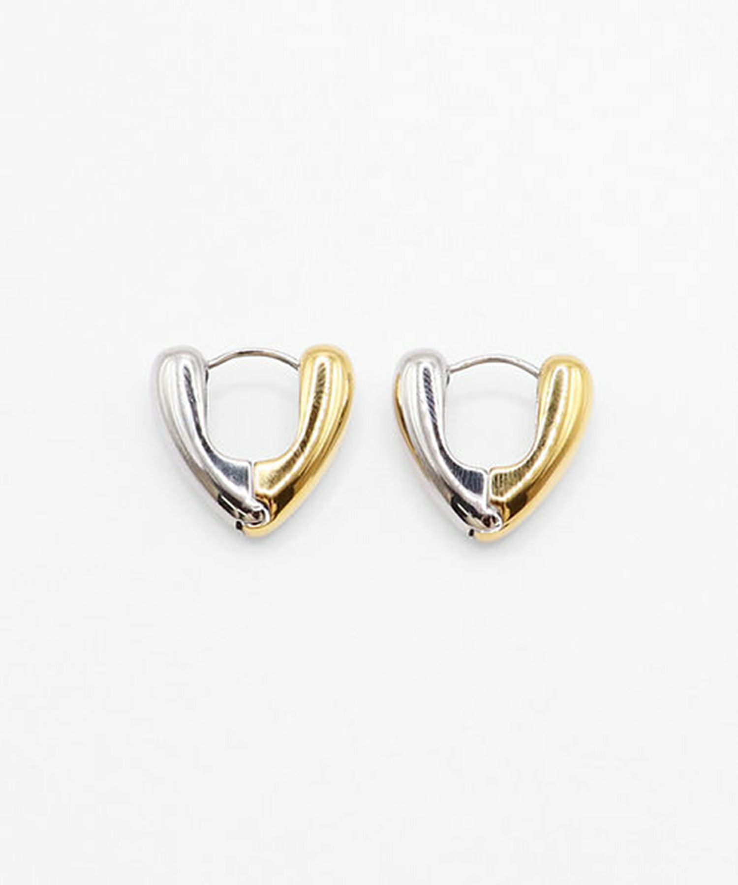 バイカラーハートフープサージカルステンレスピアス