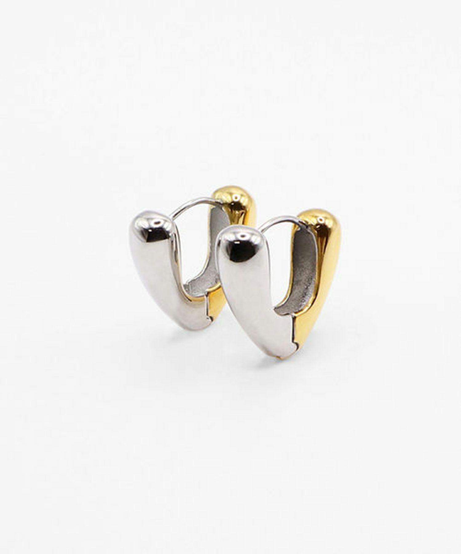 バイカラーハートフープサージカルステンレスピアス