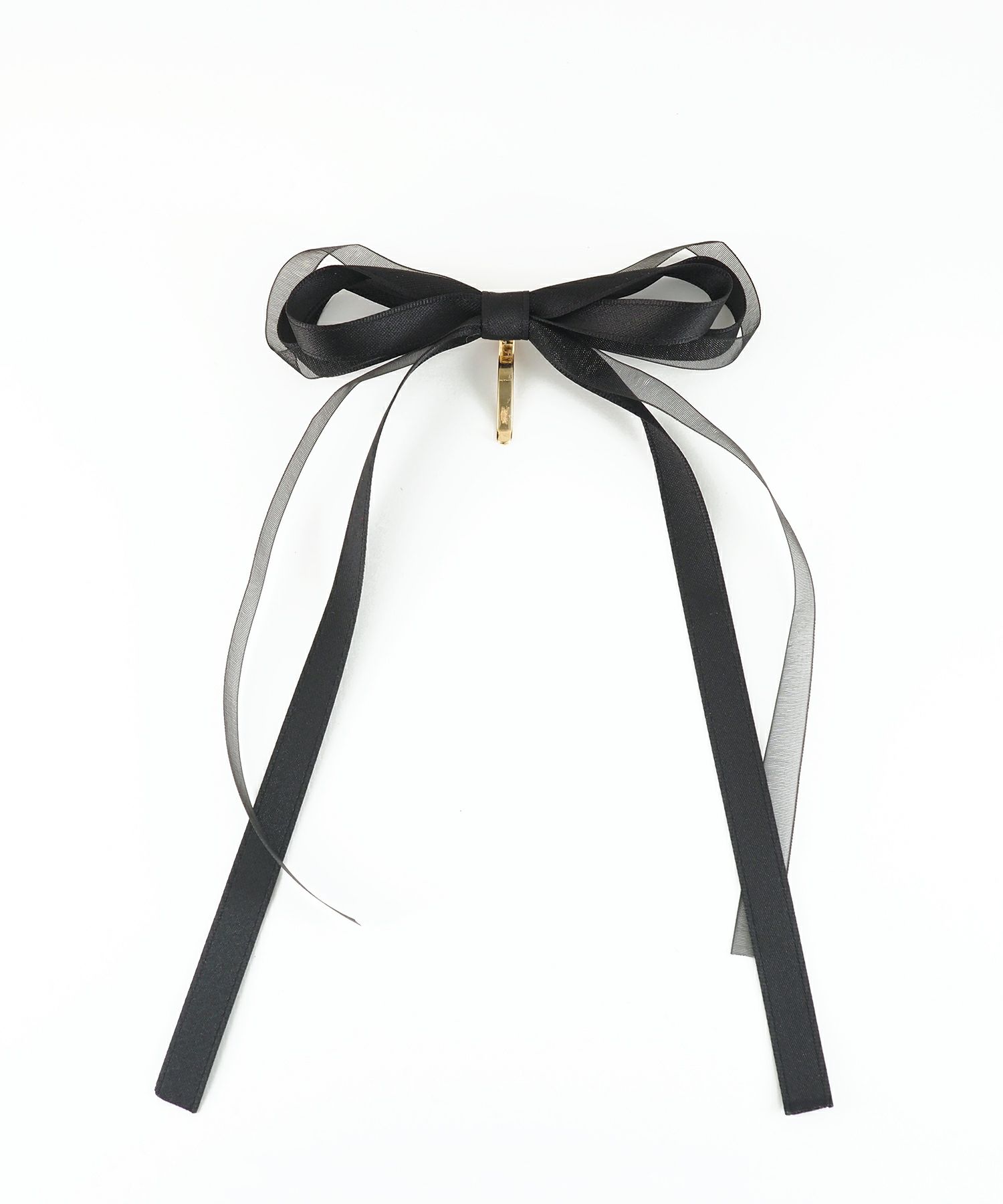 サテンオーガンジーリボンポニーフック