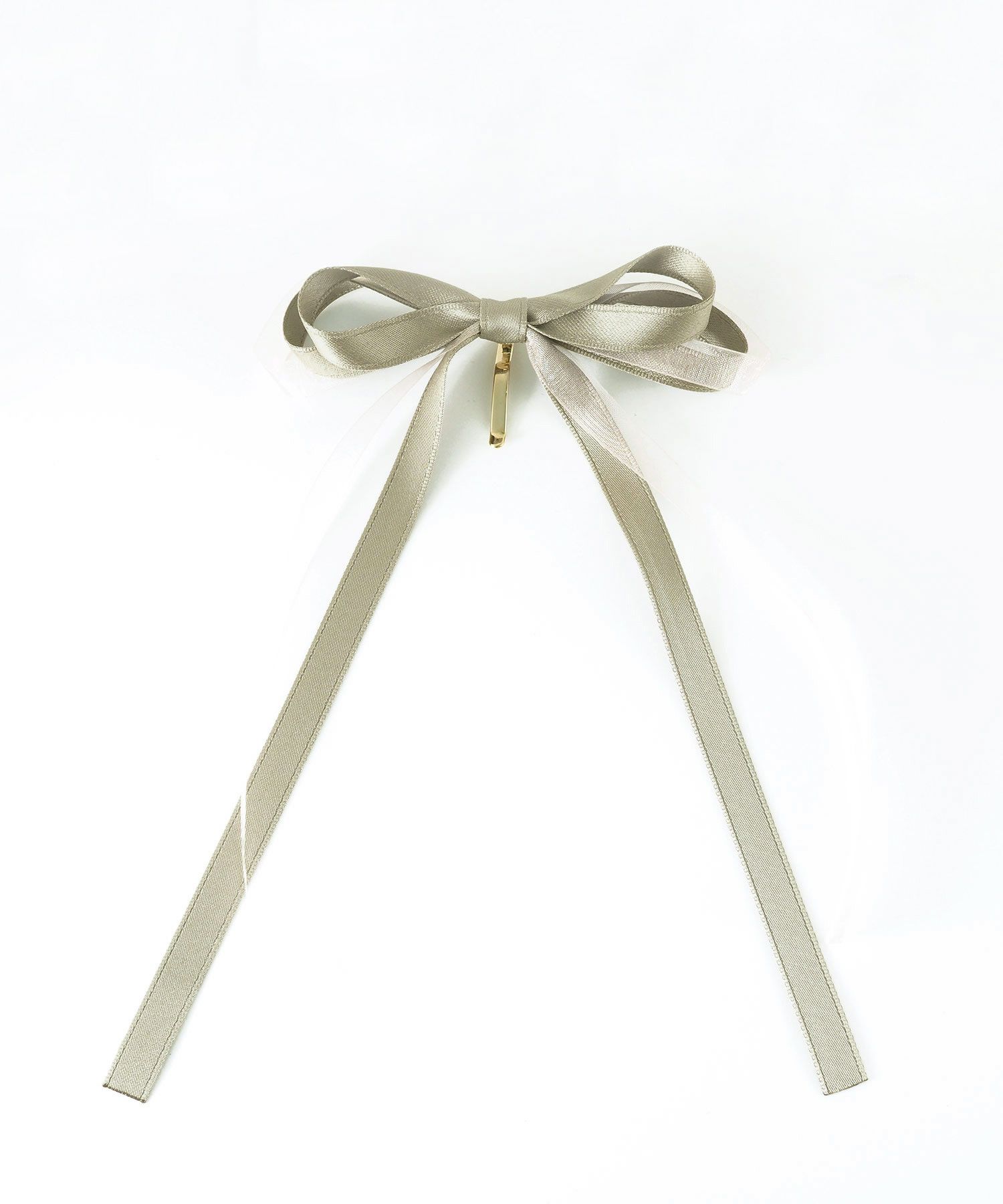 サテンオーガンジーリボンポニーフック