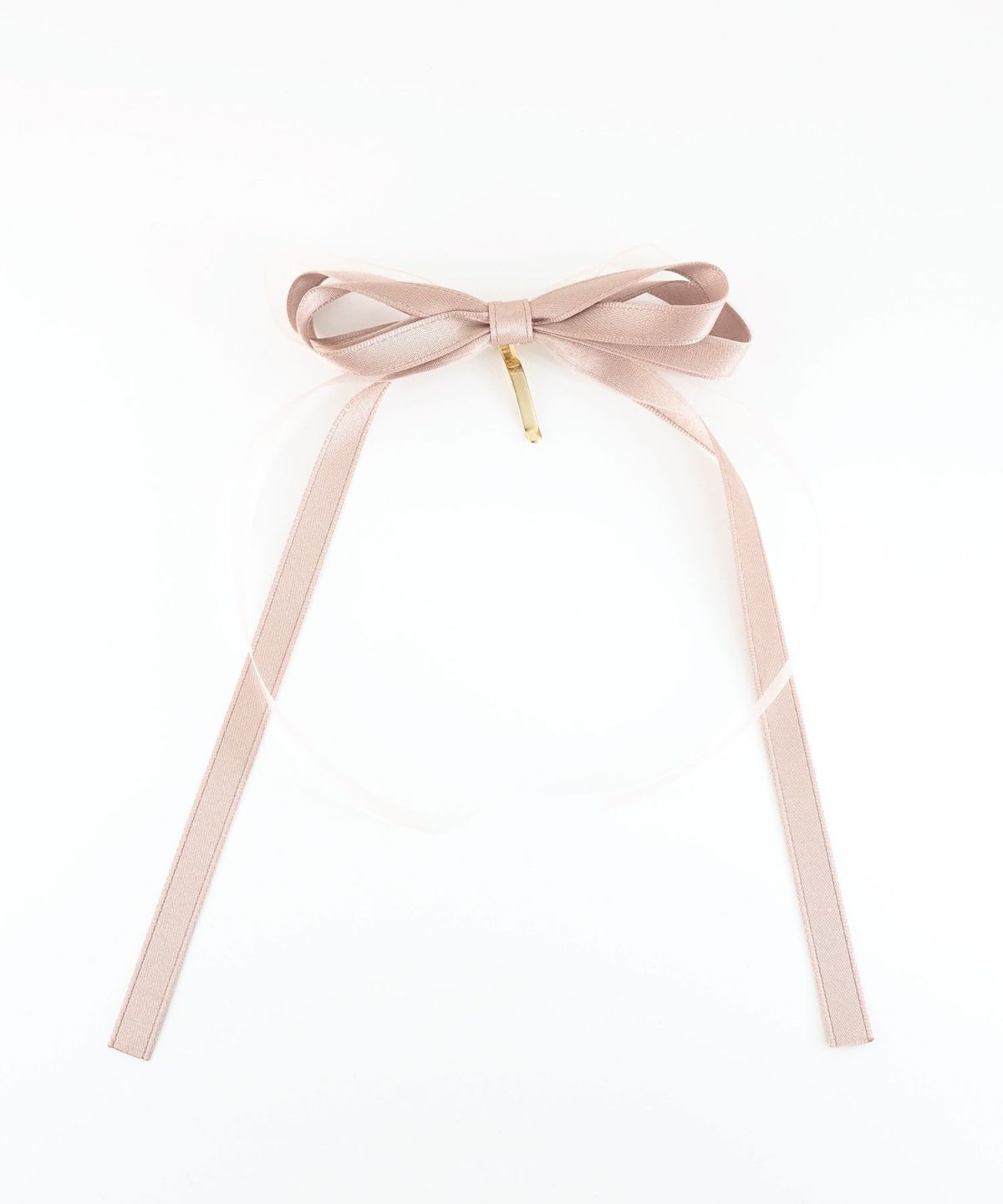 サテンオーガンジーリボンポニーフック