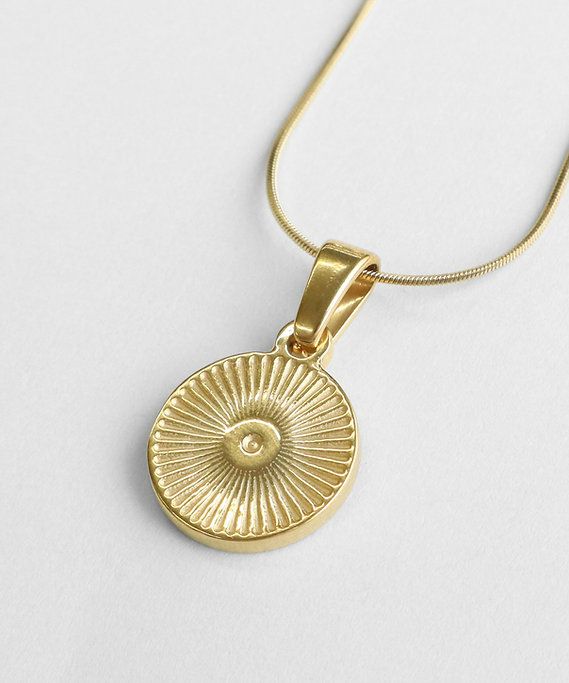 サークルコインサージカルステンレスネックレス